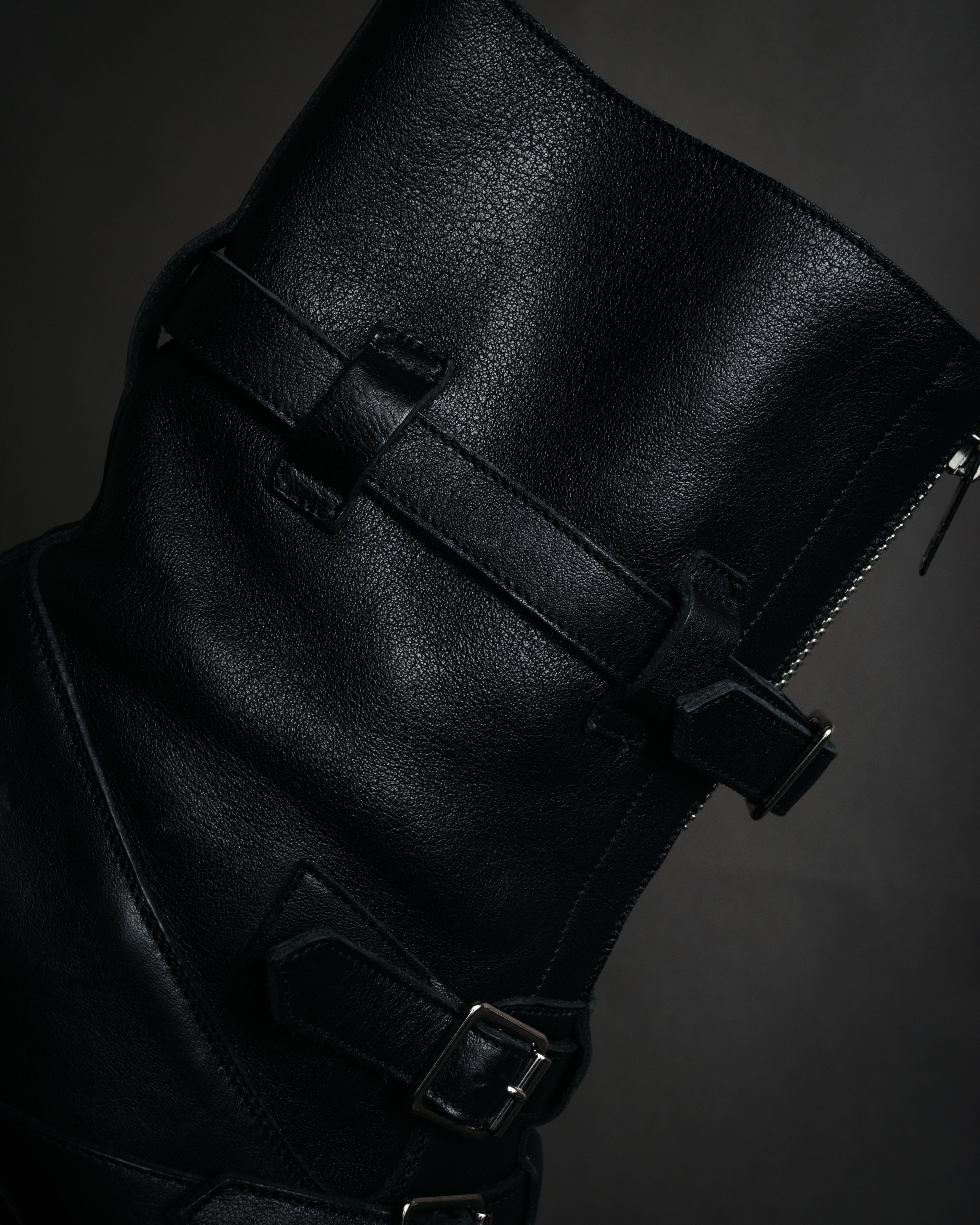 “CELINE” 19-23 Multi buckle zip biker boots