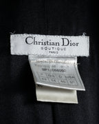 “Christian Dior” 90’s sculpted herringbone chester coat
