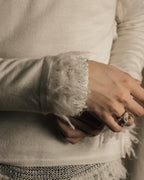 "COMME des GARCONS" 18AW layered mesh design fringe thick knit