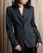 "Dolce & Gabbana" White striped shaped tailored jacket