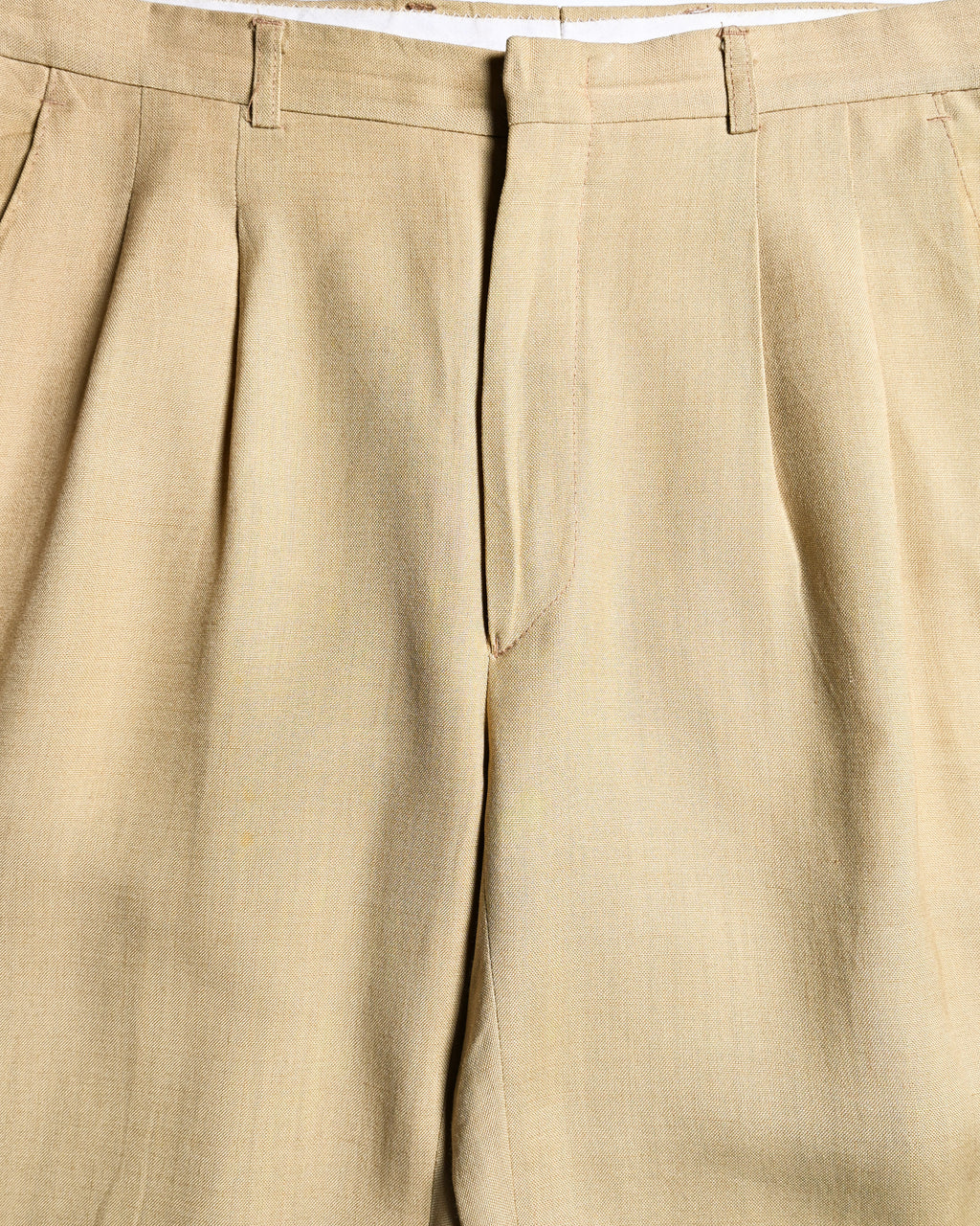 VINTAGE/ Linen Tasted 2 Tuck Trousers Light Beige