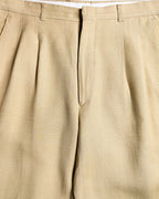 VINTAGE/ Linen Tasted 2 Tuck Trousers Light Beige