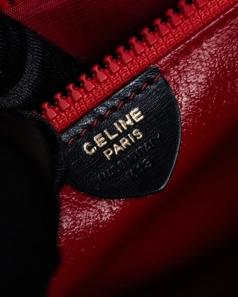 "CELINE" Circle charm design suede one-handle bag