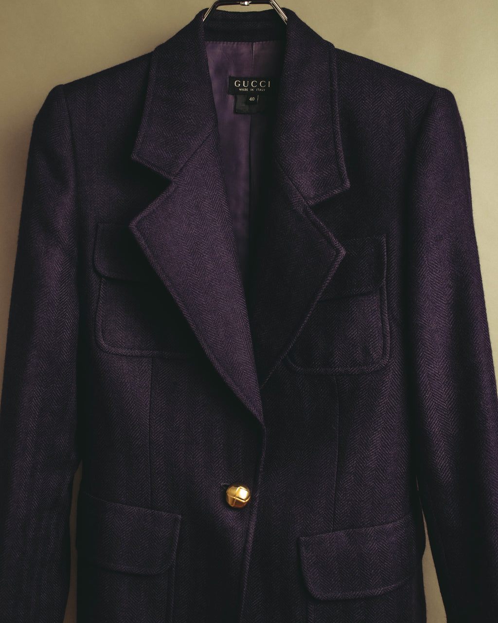 –SPECIAL– “GUCCI” 80’s-90’s Sculptural tailored blazer with gold buttons