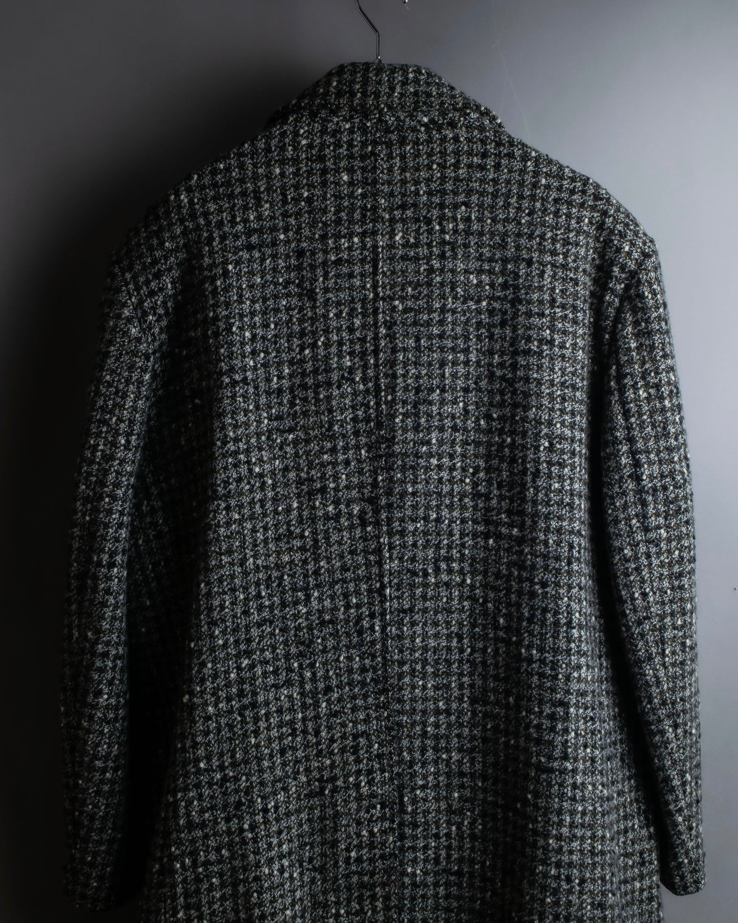 "Vintage houndstooth oversized tweed chester coat"