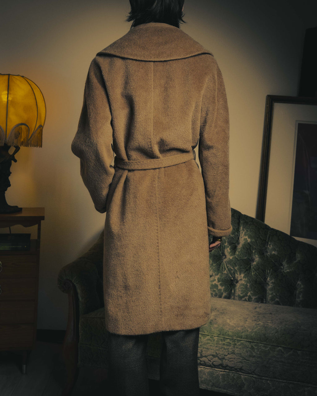 -SPECIAL- “Max Mara” 90’s-00’s Angora blend belted wrap coat