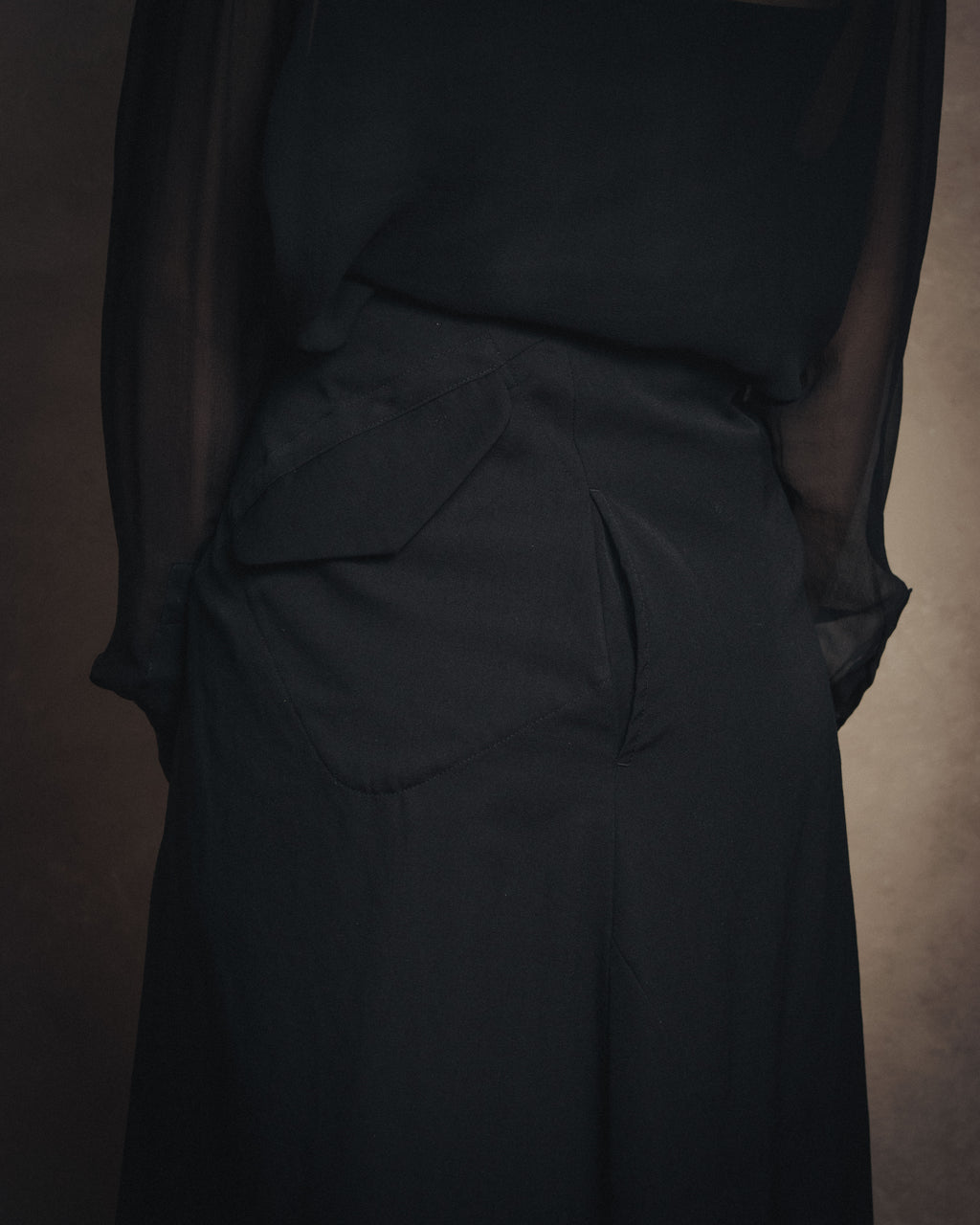 -SPECIAL- “Y’s” 2016 Asymmetric wool gabardine long skirt