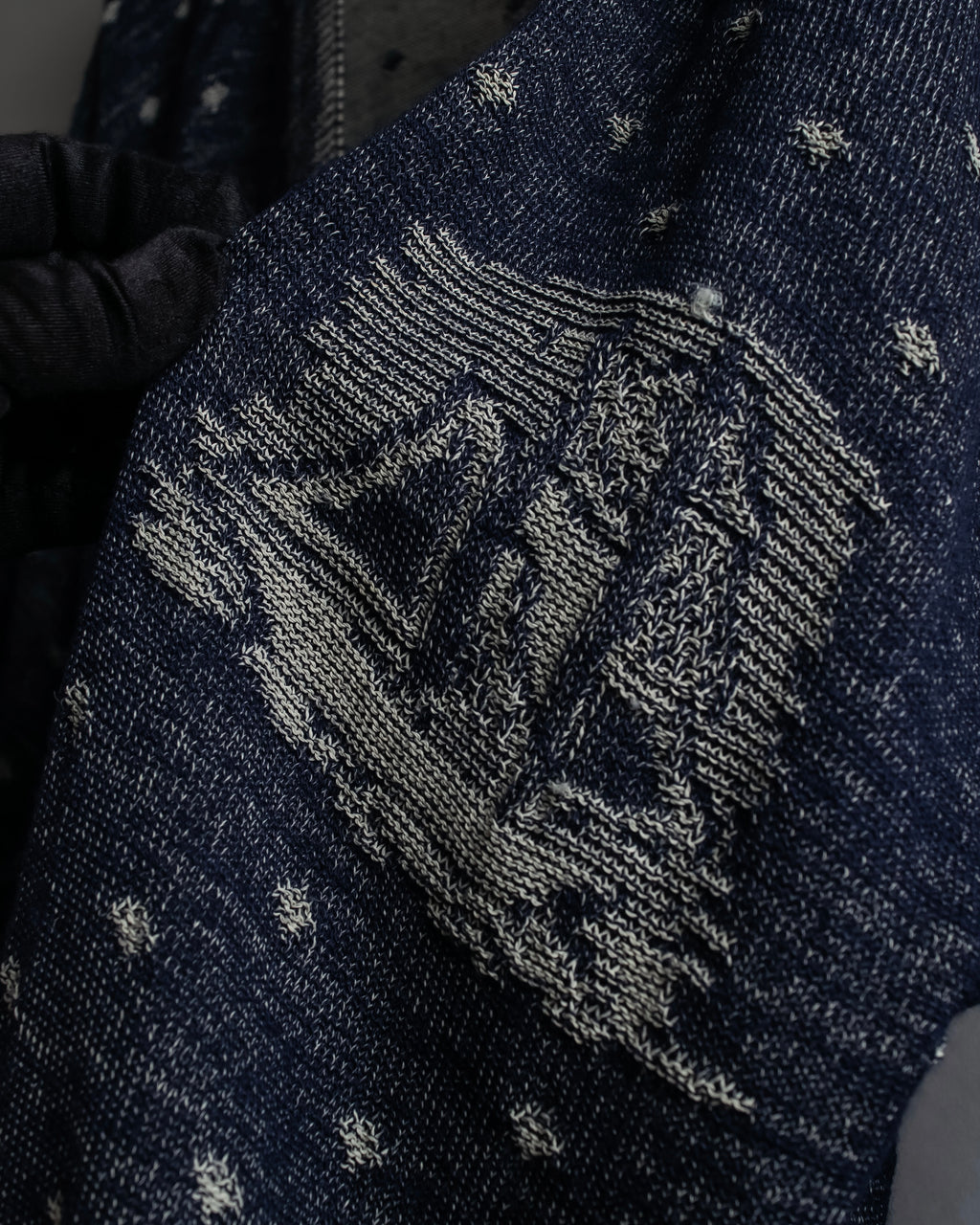 "Vintage abstract polka dot knit cardigan"