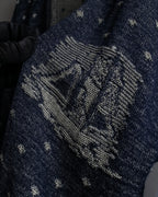 "Vintage abstract polka dot knit cardigan"