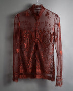 -SPECIAL- "HERMES" 00's Jean-Paul Gaultier Era Engineered Lace Shirt