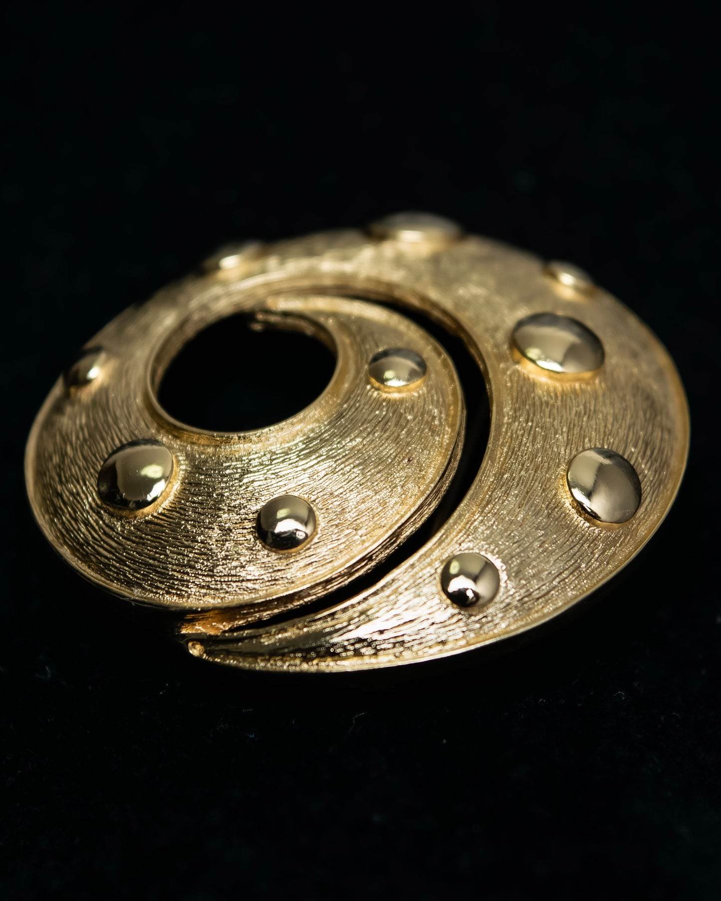 "DIOR" Gold spiral motif brooch