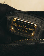 "Salvatore Ferragamo" 90's-00's Textured calf hair shoulder bag