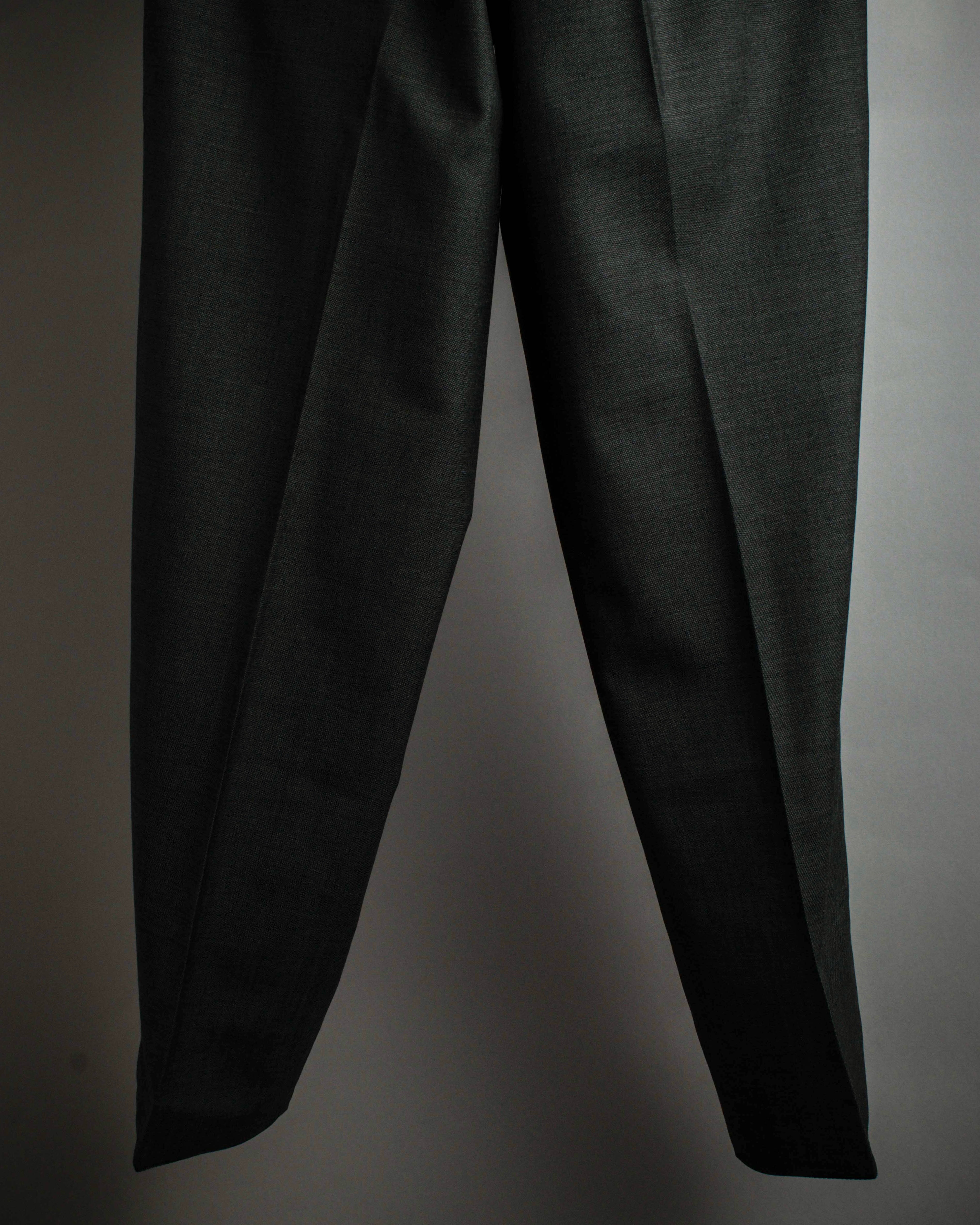 "HUGO BOSS" Fine-gauge wool khaki gray set up