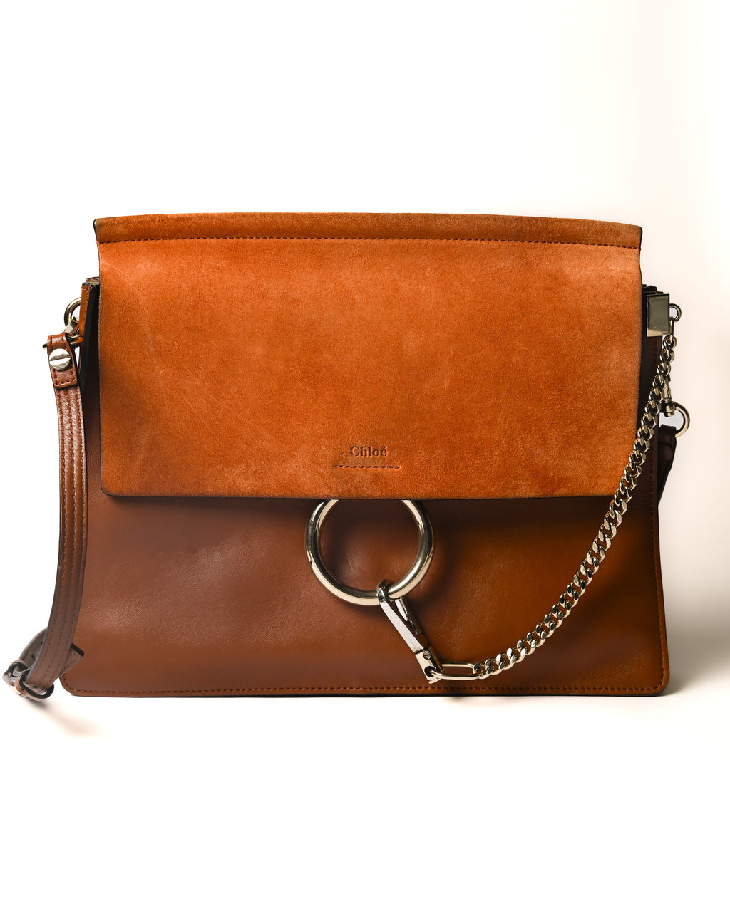 Chloe by Clare Waight Keller/ 2015 “Faye” Beautiful Suede Calf Skin Shoulder Bag Brown