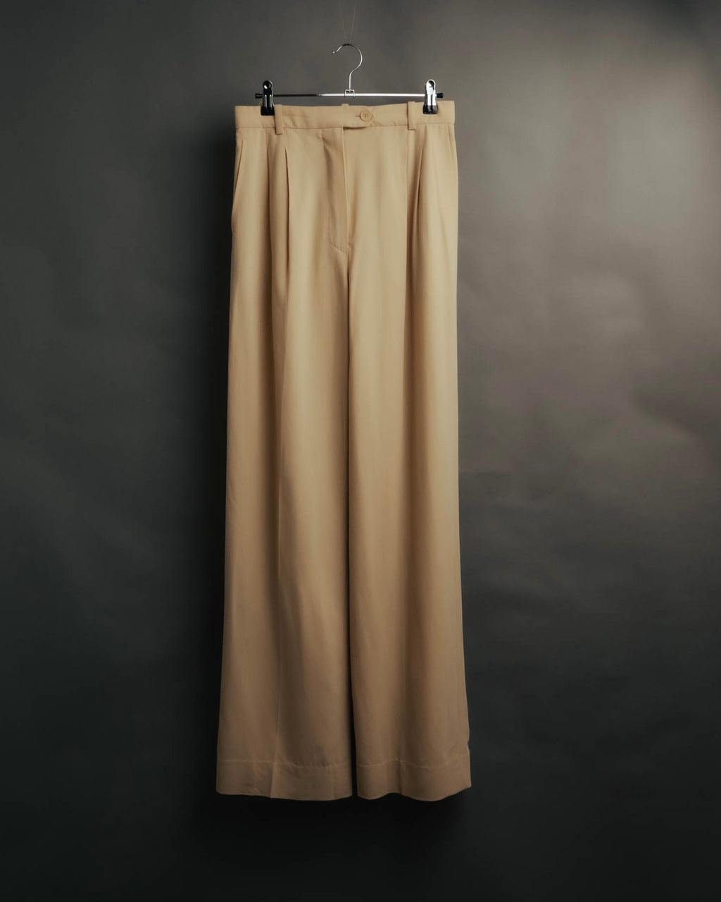 –SPECIAL– “HERMÈS” 90’s silk-lined wool wide trousers