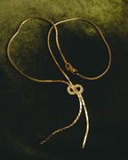 "Christian Dior" 80's-90's Gold tone rhinestone cd lariat necklace