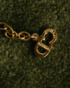 "Christian Dior" 80's-00's Gold tone cd pendant necklace