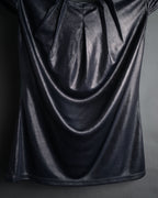 “Christian Dior” 2000’s Metallic draped cap sleeve top