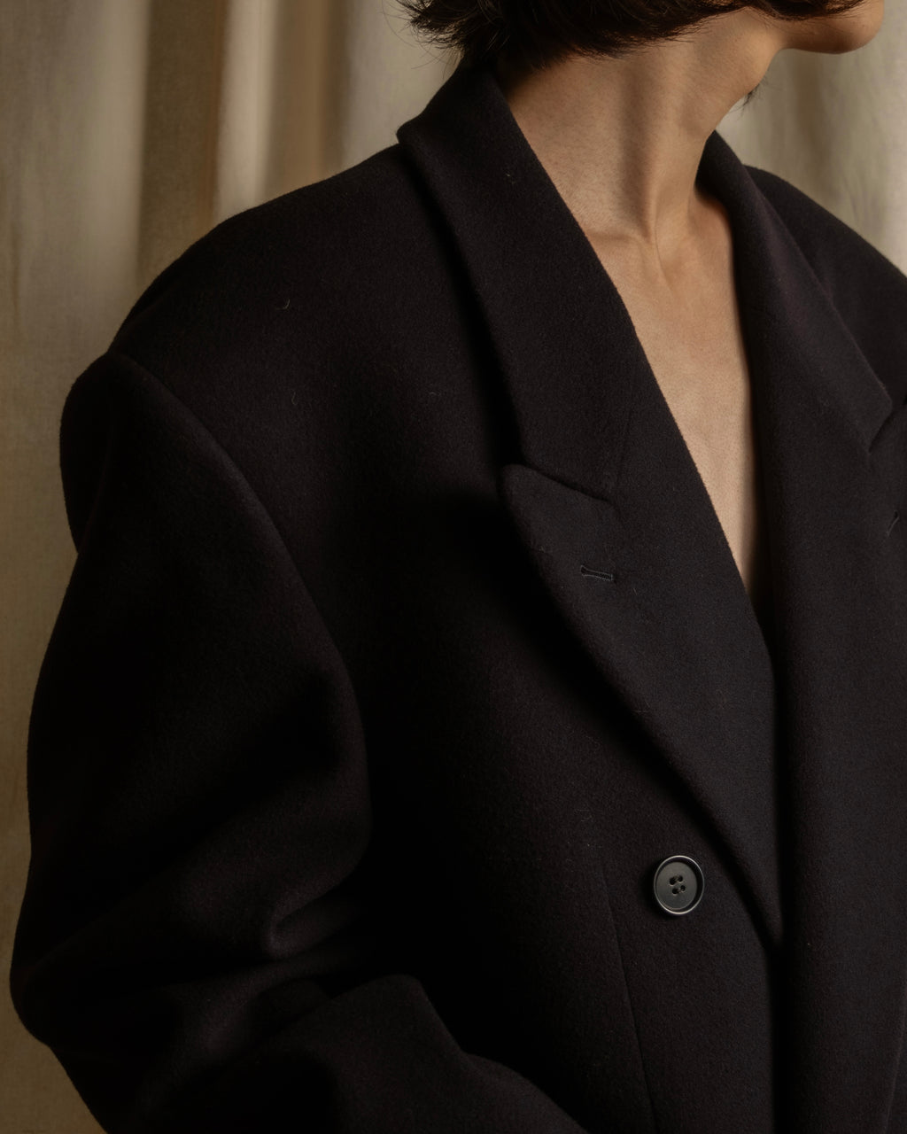 "STUDIO 0001 BY FERRE" Structured silhouette super long chester coat