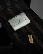 "JEAN PAUL GAULTIER" Tribal circle motif design striped silk neck tie