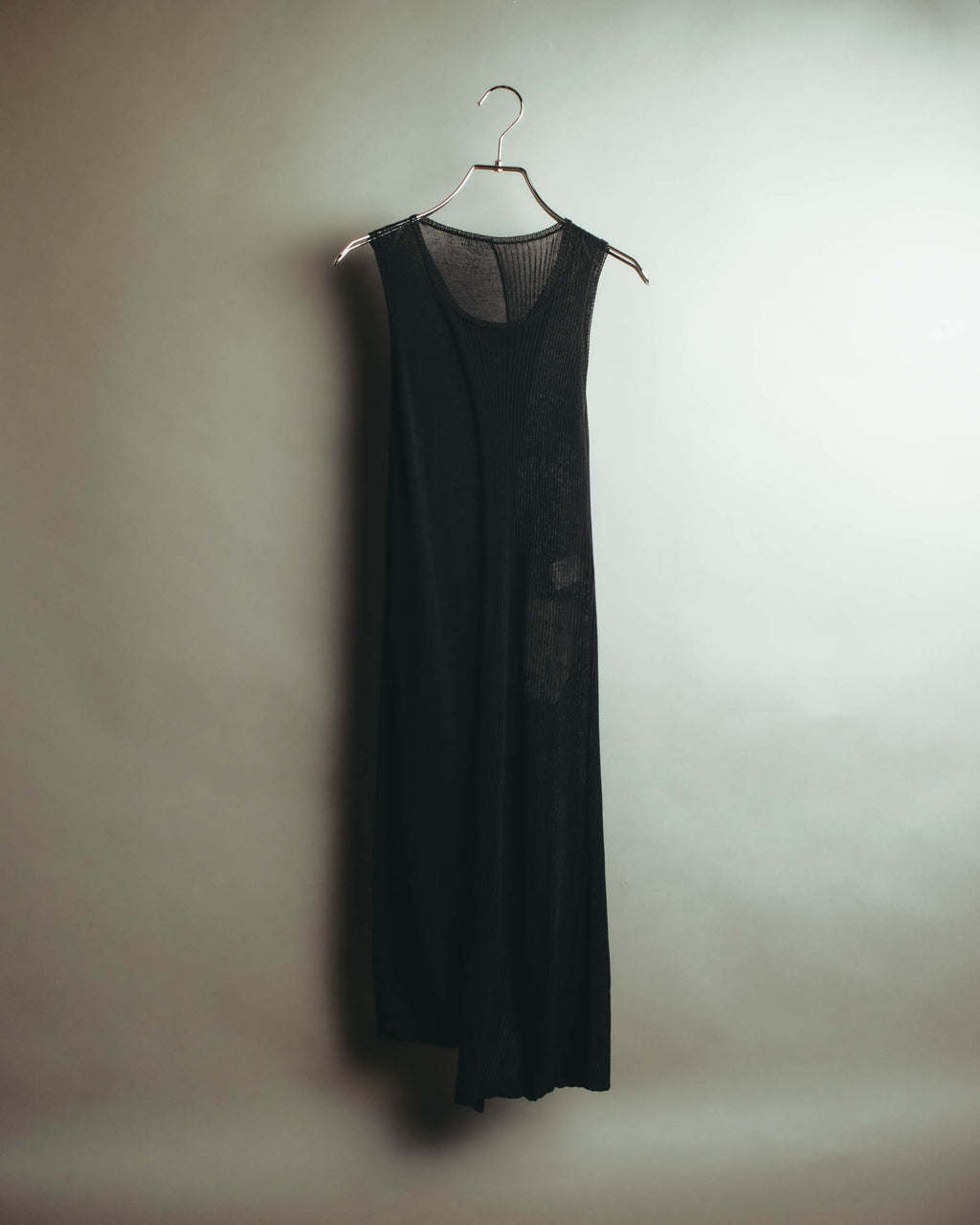 “Yohji Yamamoto” 2010’s sheer cotton ribbed long dress