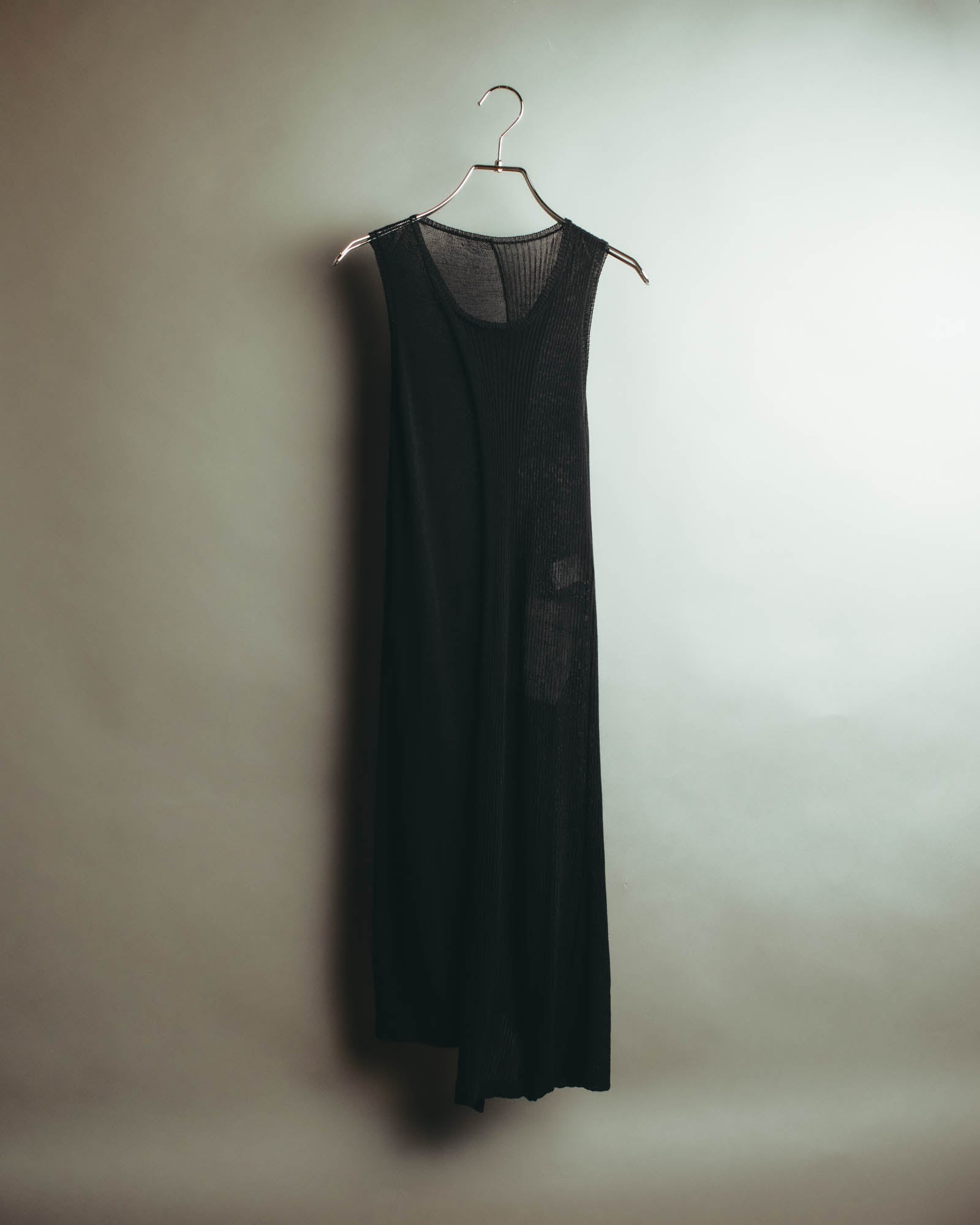 “Yohji Yamamoto” 2010’s sheer cotton ribbed long dress