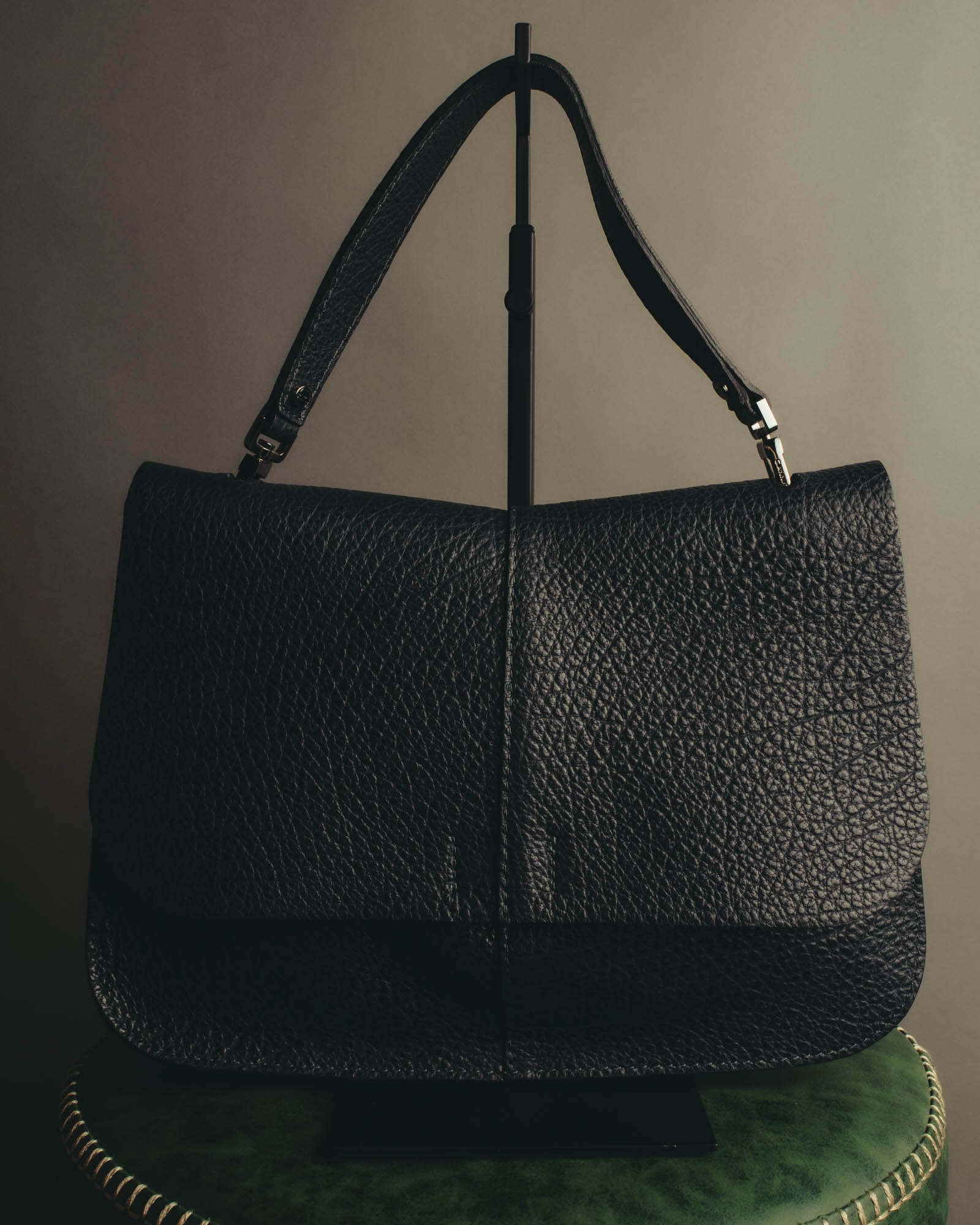 "GIANNI CHIARINI" 00's-10's Pebbled leather flap shoulder bag