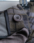 "HERMES" Check pattern cropped skirt