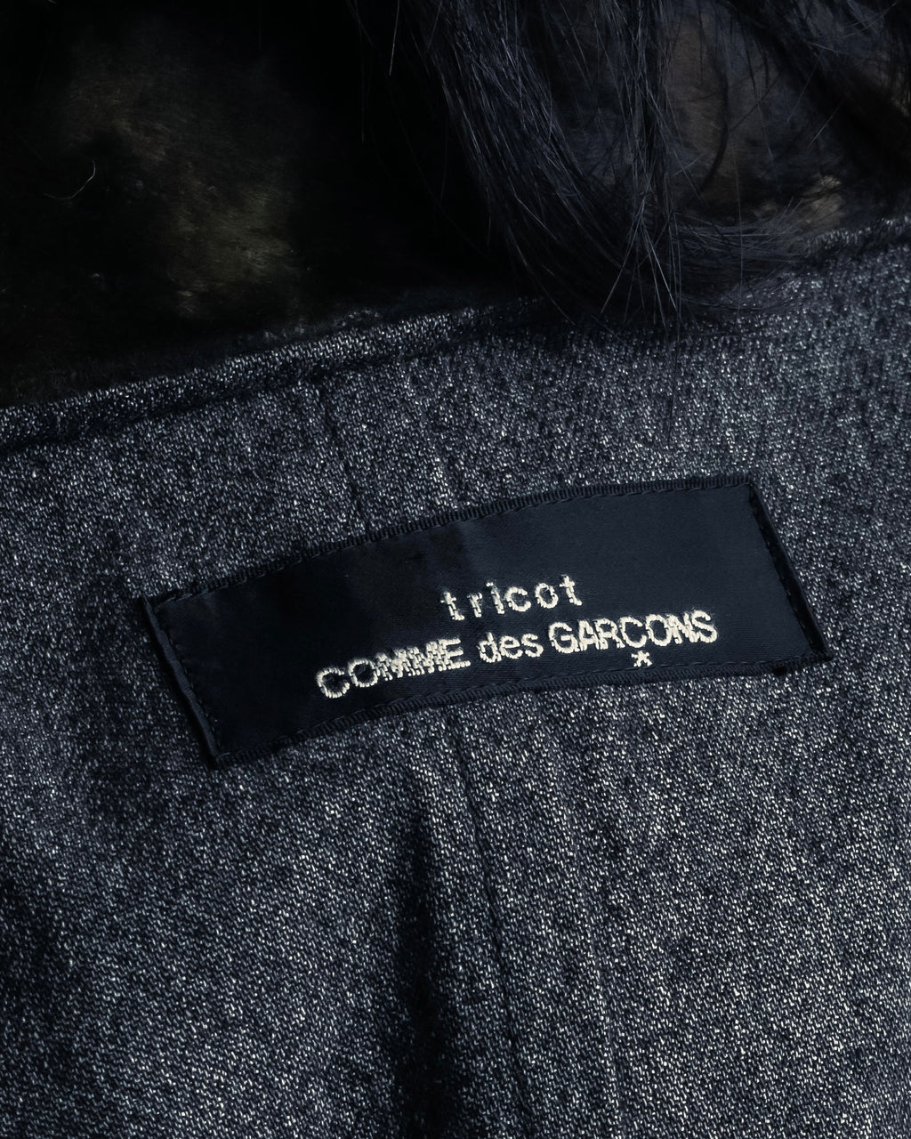 "tricot COMME des GARCONS" 
Double-breasted reversible fur tailored coat