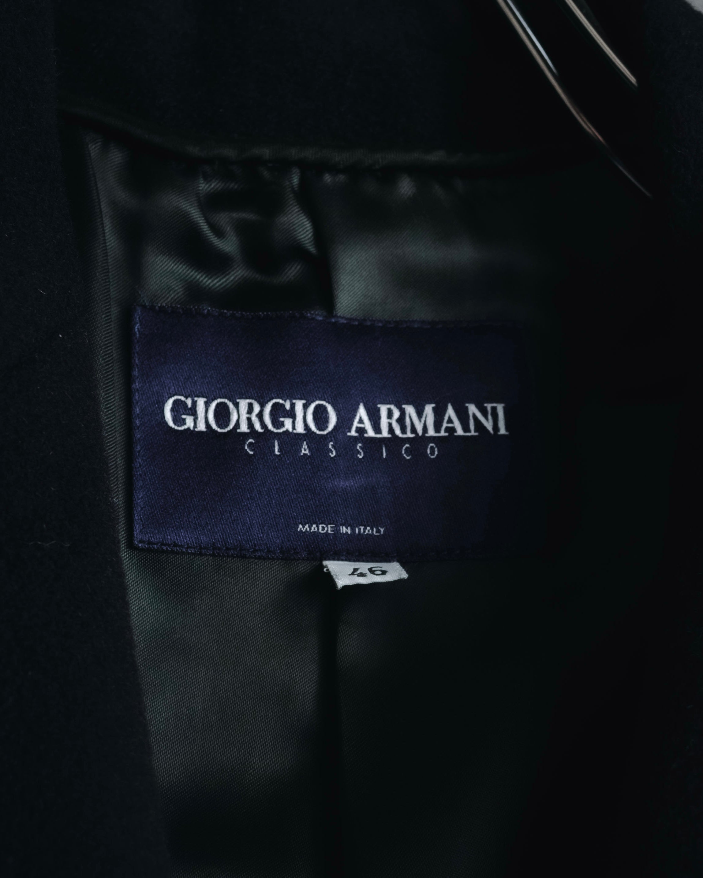 "GIORGIO ARMANI" 90’s Minimalist draped maxi long coat