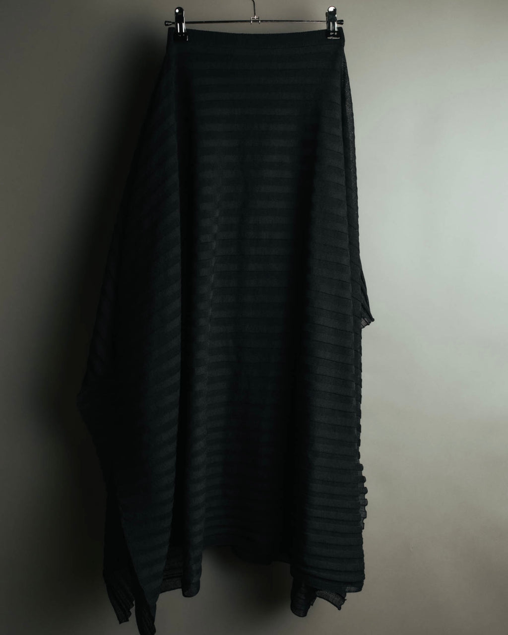 -SPECIAL- “Christian Dior“ 00’s-10’s Sheer ribbed asymmetric long skirt