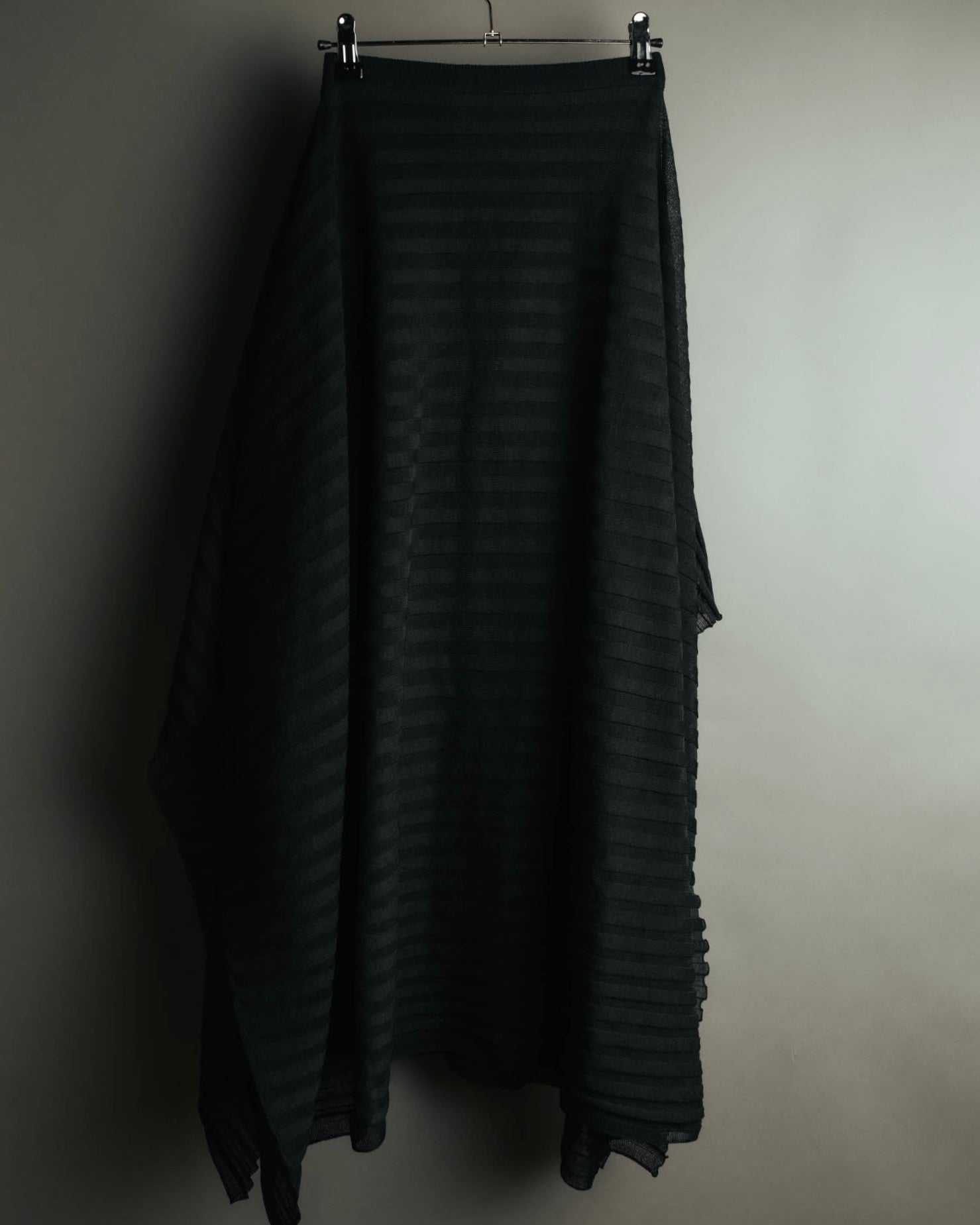 -SPECIAL- “Christian Dior“ 00’s-10’s Sheer ribbed asymmetric long skirt