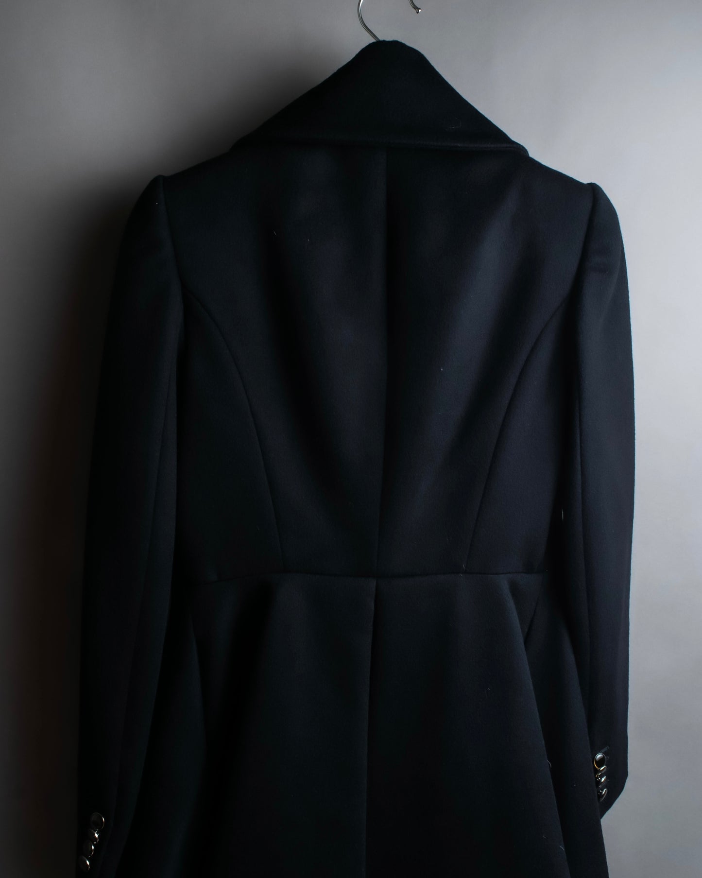 "Alexandar McQueen" Sarah Burton period large lapel double-breasted oversized mid length coat