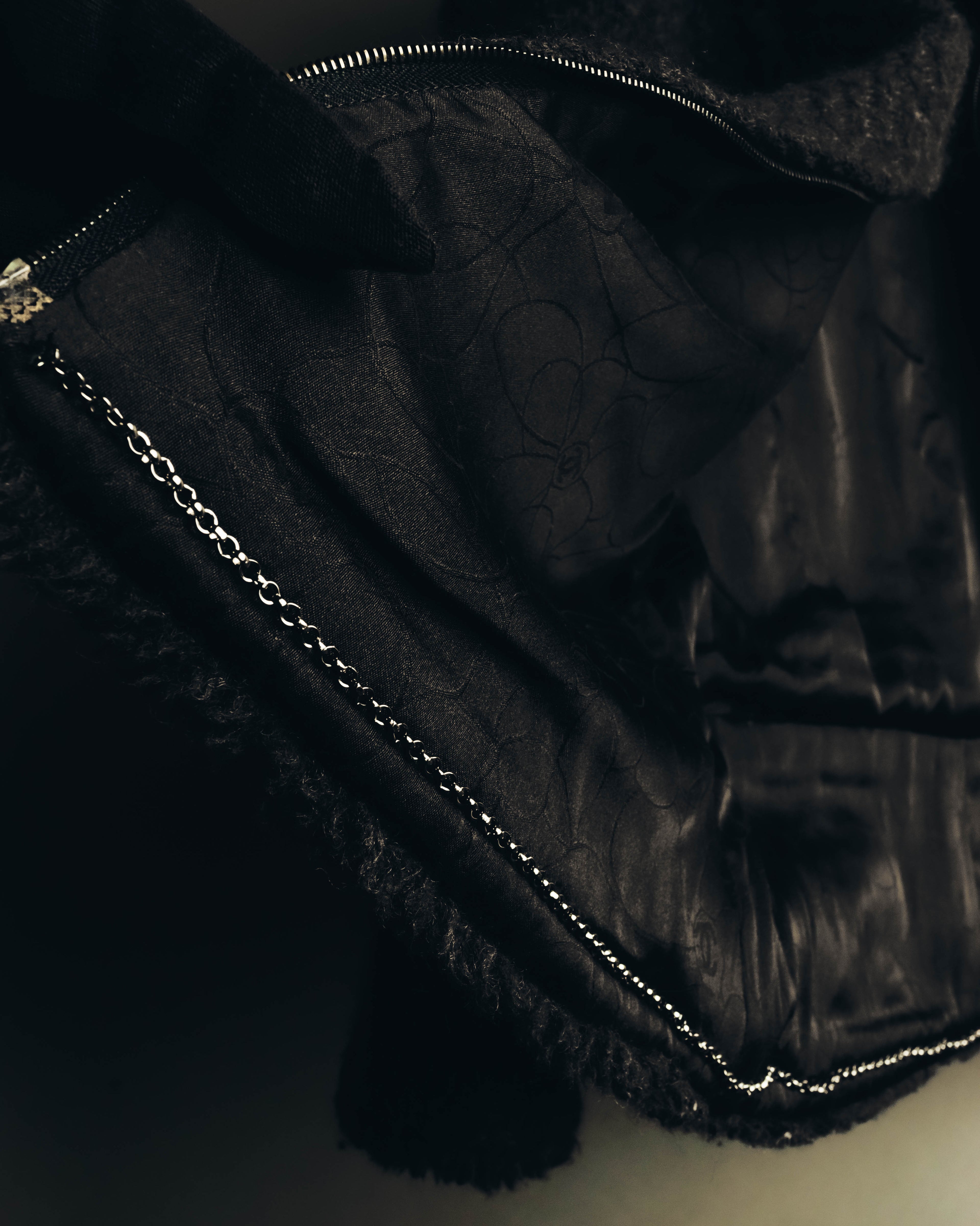 "CHANEL" 04AW Textured wool angora tweed zip jacket