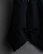 "LOUIS VUITTON" Leather tape cross knit detail vest