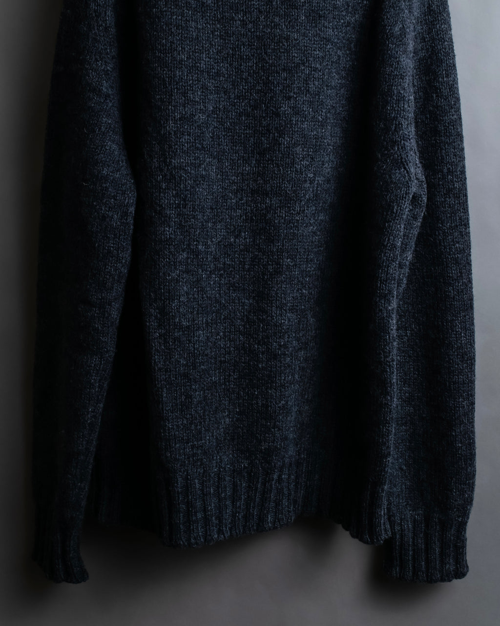 "Saint Laurent" Long-haired wool charcoal tone knit pullover