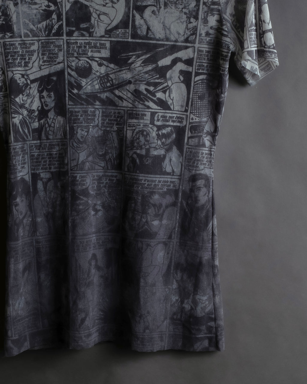 "JEAN PAUL GAULTIER JEANS" American comic book motif sheer short length pullover