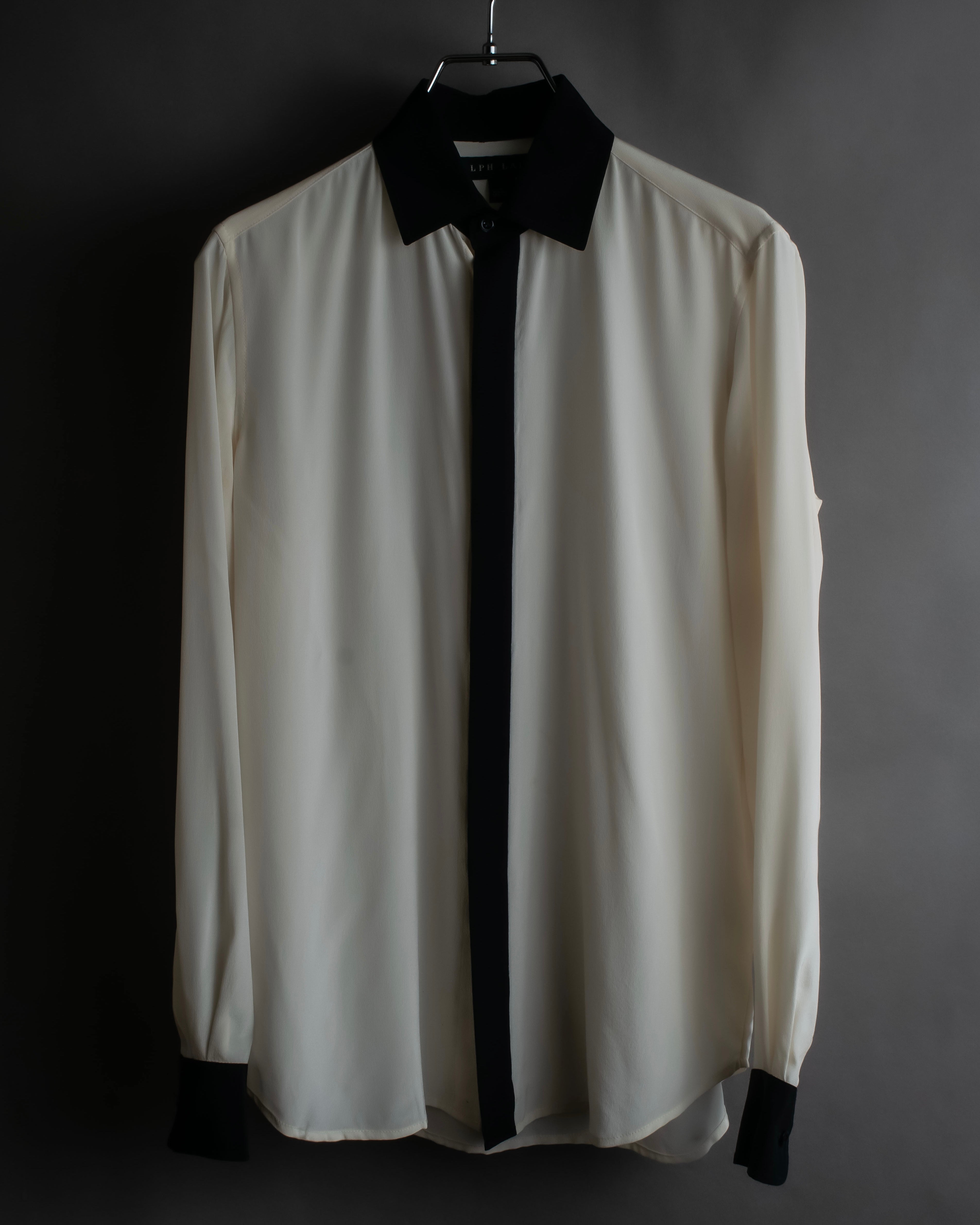 "Ralph Lauren" High density woven silk clerical shirt