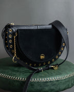 "See by Chloé" Half-moon grommet-detail suede shoulder bag