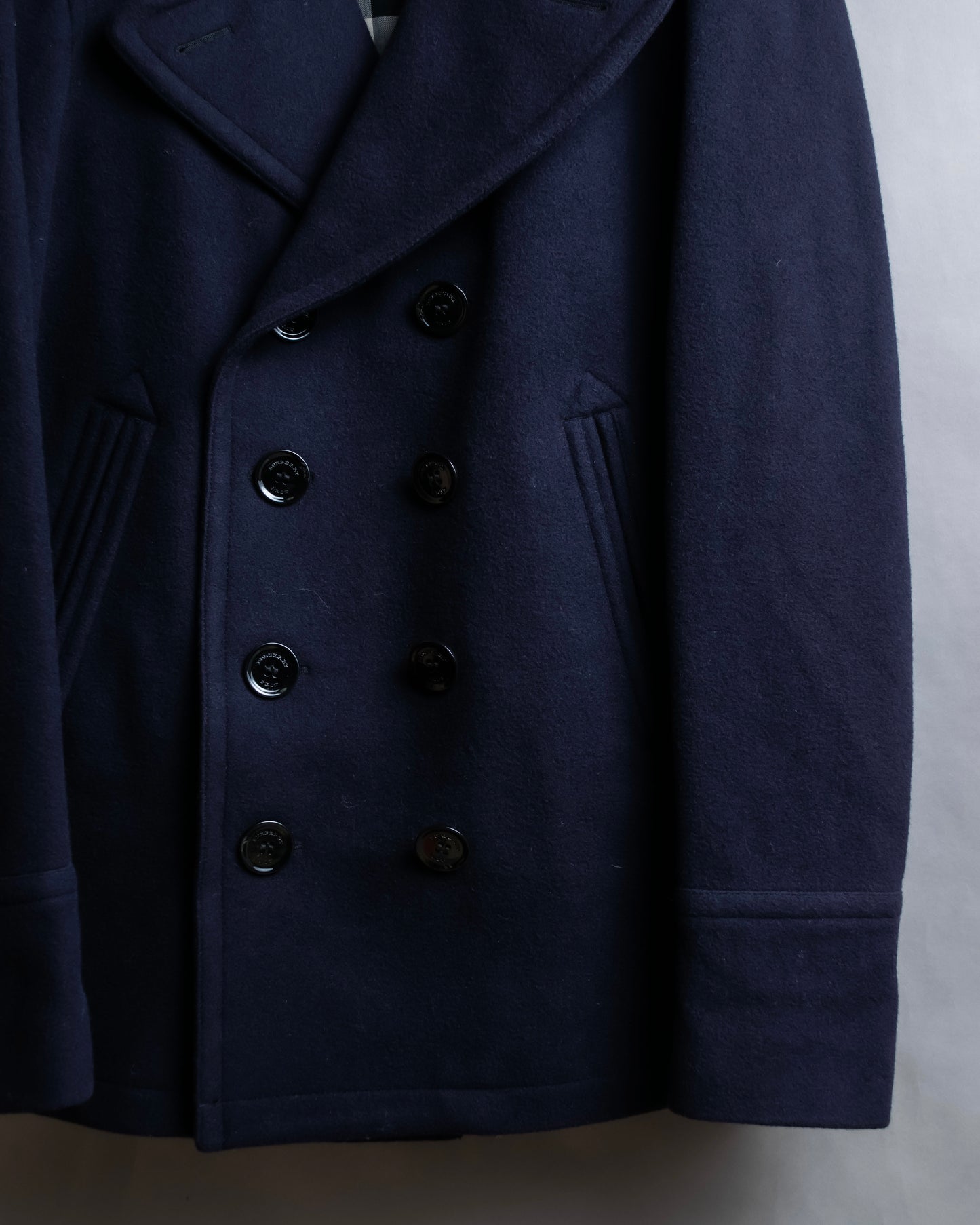 "BURBERRY BRIT" Double breasted wool melton pea coat