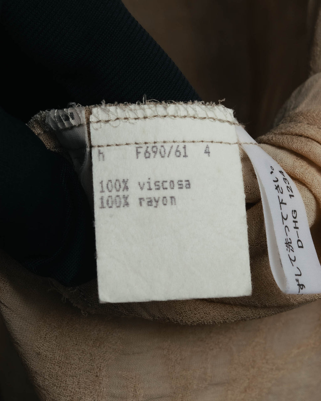 "FENDI" 80's-90's Draped rayon jacquard shirt