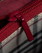 "BURBERRY" Bright red square silhouette leather handbag