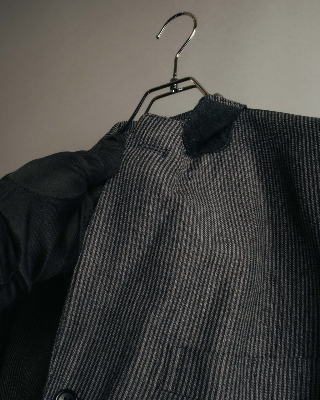 "COMME des GARÇONS HOMME" 10SS Vintage multi-button hickory stripe linen wool jacket