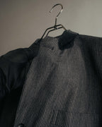 "COMME des GARÇONS HOMME" 10SS Vintage multi-button hickory stripe linen wool jacket