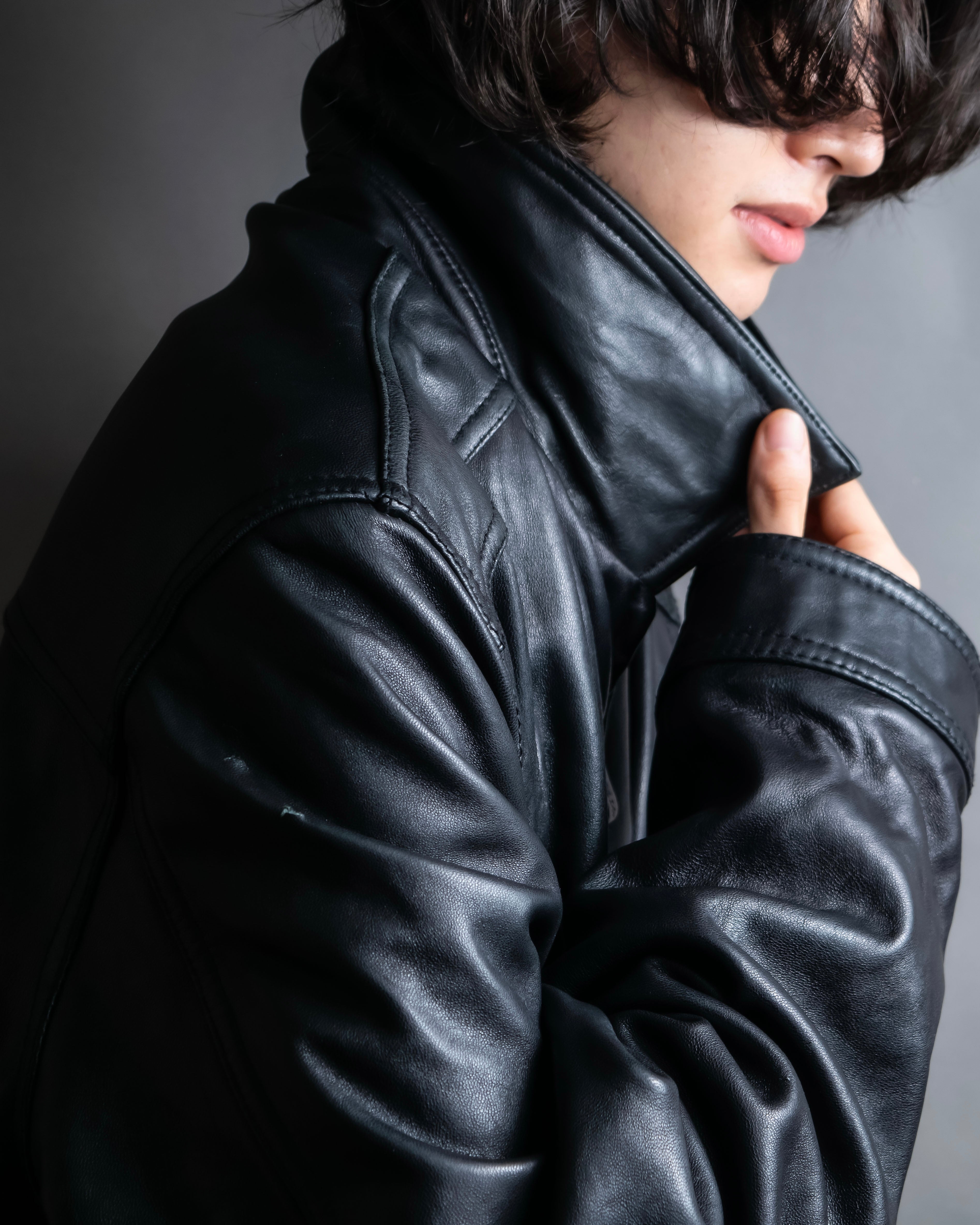 "M. JULIAN" High quality leather single riders blouson