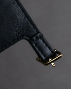 "Dior" Pearl＆gold stud design leather brace
