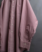 "BROOKS BROTHERS" Ultra thin stripe button down colour oversized shirt