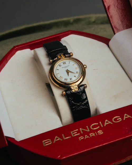 -SPECIAL- "BALENCIAGA" 80's-90's Classic round wristwatch
