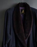 "Junko Yamamoto" Fur-trimmed design long cashmere blend coat