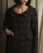 Abrigo de mezcla de lana con cuadros texturizados de los años 90-00 de "MARNI"